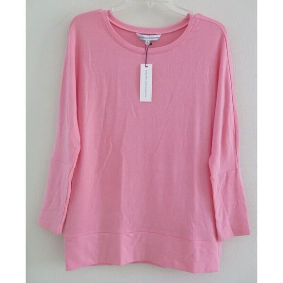 Cupcakes and Cashmere CI305705 Women's Sz L Peony Pink Ivery Sweater $95 - Picture 1 of 6
